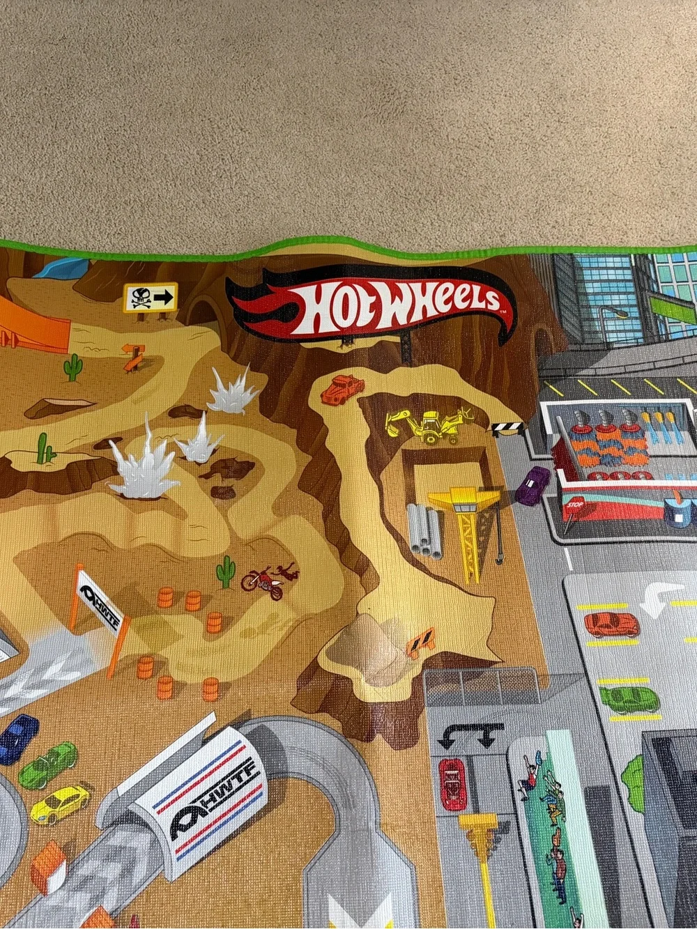 Hot Wheels Play Rug - Green-Trim Racing Adventure